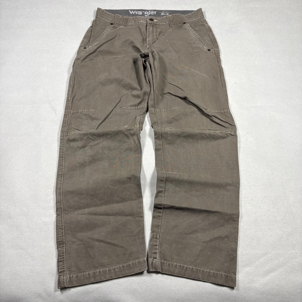 Wrangler Outdoor Series Mens 32x30 Brown Utility Work Pants Ripstop NT851TC